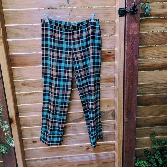 SOLD Trink Turk 6 plaid wool pants, *damaged* - Picture 2 of 7